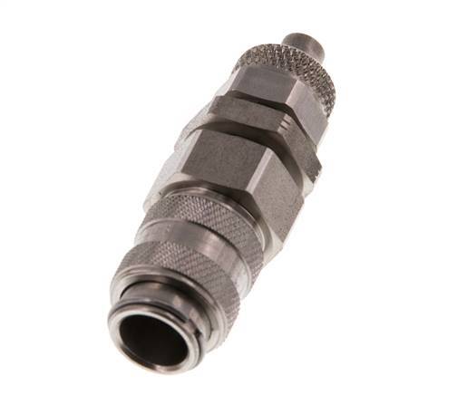 RVS DN 5 Luchtkoppeling Snelkoppeling 6x8 mm Push-On Schotkoppeling