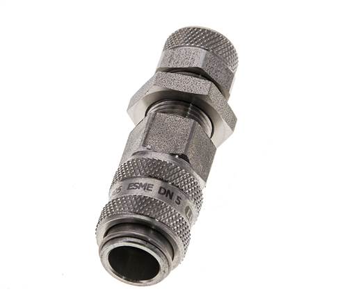 RVS DN 5 Luchtkoppeling Snelkoppeling 6x8 mm Push-On Schotkoppeling