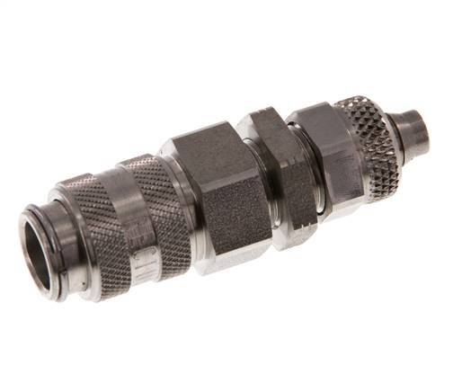 RVS DN 5 Luchtkoppeling Snelkoppeling 6x8 mm Push-On Schotkoppeling
