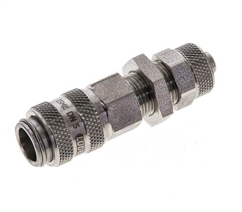 RVS DN 5 Luchtkoppeling Snelkoppeling 6x8 mm Push-On Schotkoppeling