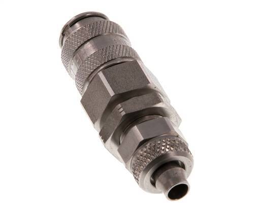 RVS DN 5 Luchtkoppeling Snelkoppeling 6x8 mm Push-On Schotkoppeling