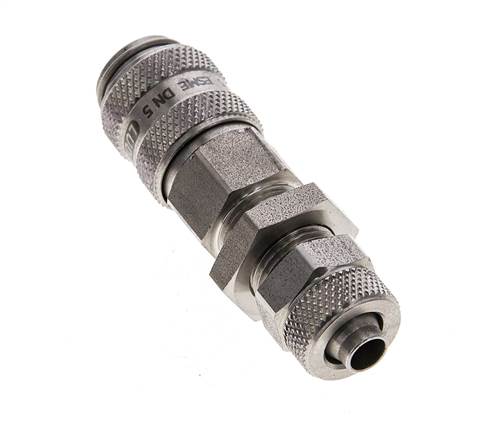 RVS DN 5 Luchtkoppeling Snelkoppeling 6x8 mm Push-On Schotkoppeling