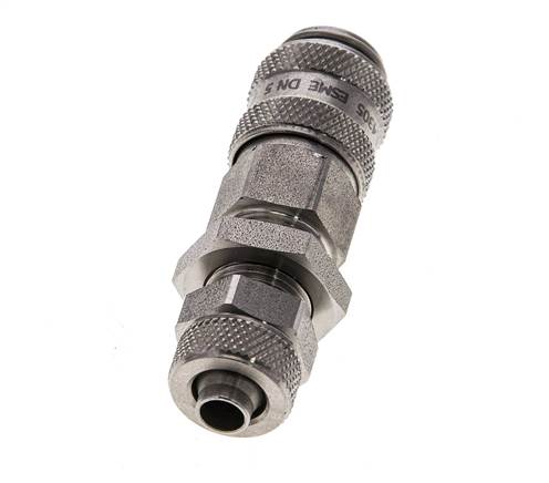 RVS DN 5 Luchtkoppeling Snelkoppeling 6x8 mm Push-On Schotkoppeling
