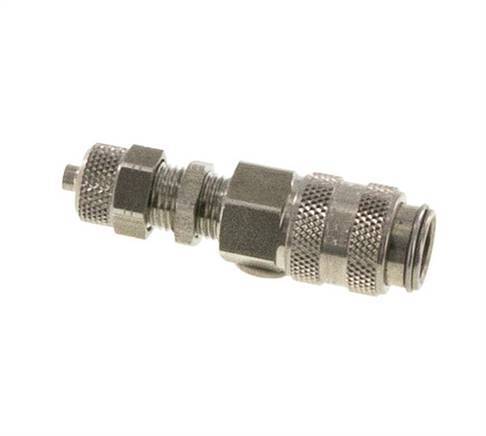 RVS DN 5 Luchtkoppeling Snelkoppeling 4x6 mm Push-On Schotkoppeling Double Shut-Off