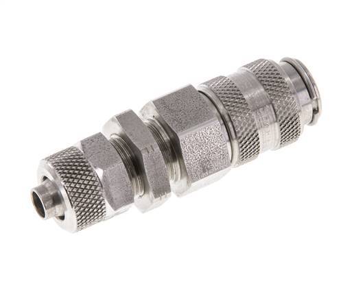 RVS DN 5 Luchtkoppeling Snelkoppeling 6x8 mm Push-On Schotkoppeling Double Shut-Off