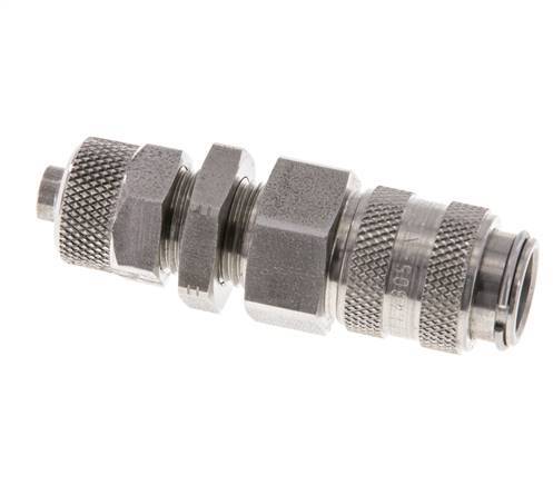RVS DN 5 Luchtkoppeling Snelkoppeling 6x8 mm Push-On Schotkoppeling Double Shut-Off