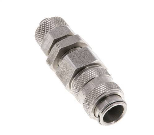 RVS DN 5 Luchtkoppeling Snelkoppeling 6x8 mm Push-On Schotkoppeling Double Shut-Off