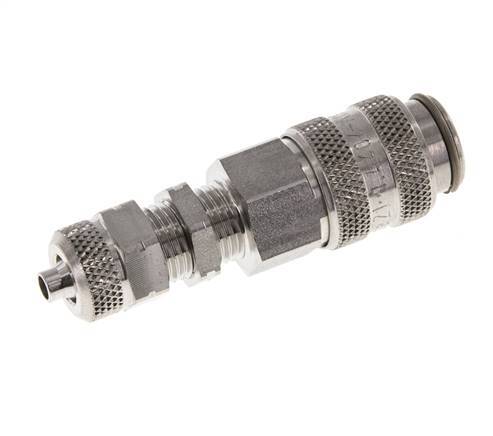 RVS 316L DN 5 Luchtkoppeling Snelkoppeling 4x6 mm Push-On Schotkoppeling Double Shut-Off