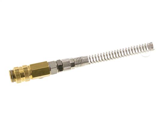 Messing DN 5 Luchtkoppeling Snelkoppeling 4x6 mm Push-On Buigbescherming Draaibaar