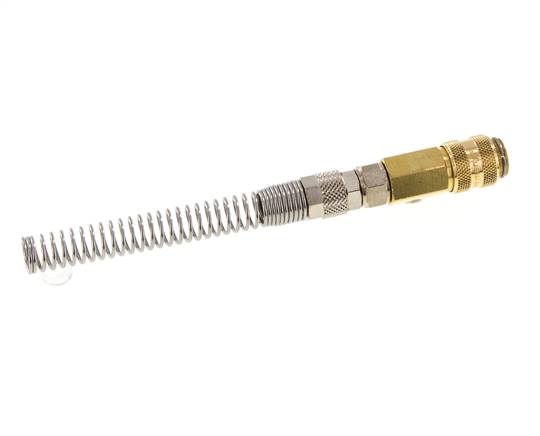 Messing DN 5 Luchtkoppeling Snelkoppeling 6x8 mm Push-On Buigbescherming Draaibaar