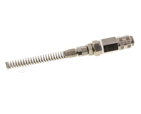 Vernikkeld Messing DN 5 Luchtkoppeling Snelkoppeling 4x6 mm Push-On Buigbescherming Draaibaar