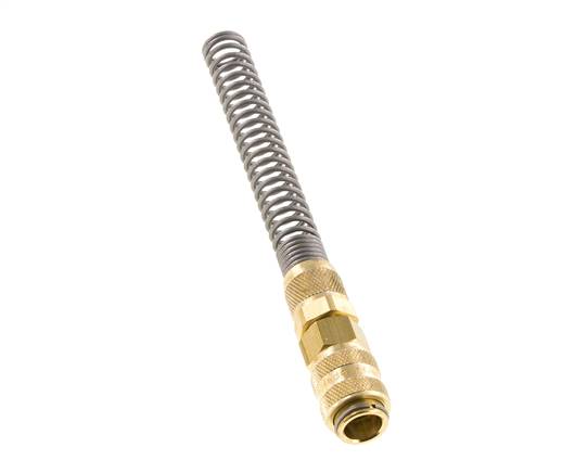 Messing DN 5 Luchtkoppeling Snelkoppeling 6x8 mm Push-On Buigbescherming