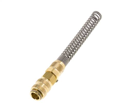 Messing DN 5 Luchtkoppeling Snelkoppeling 6x8 mm Push-On Buigbescherming