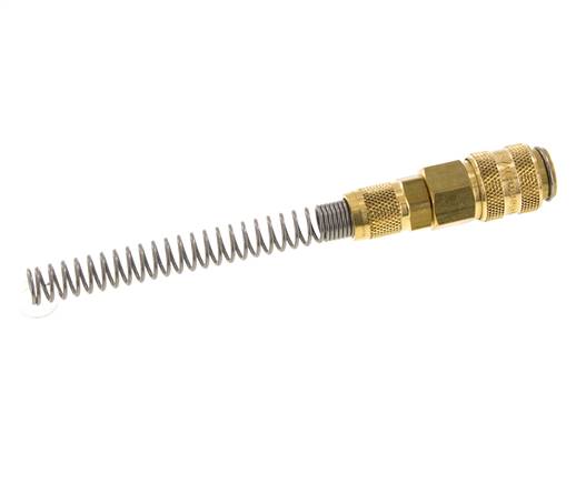 Messing DN 5 Luchtkoppeling Snelkoppeling 4x6 mm Push-On Buigbescherming Double Shut-Off
