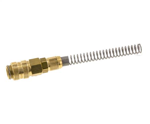Messing DN 5 Luchtkoppeling Snelkoppeling 4x6 mm Push-On Buigbescherming Double Shut-Off