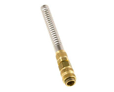 Messing DN 5 Luchtkoppeling Snelkoppeling 6x8 mm Push-On Buigbescherming Double Shut-Off