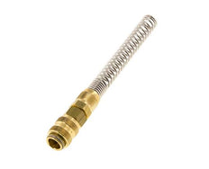 Messing DN 5 Luchtkoppeling Snelkoppeling 6x8 mm Push-On Buigbescherming Double Shut-Off