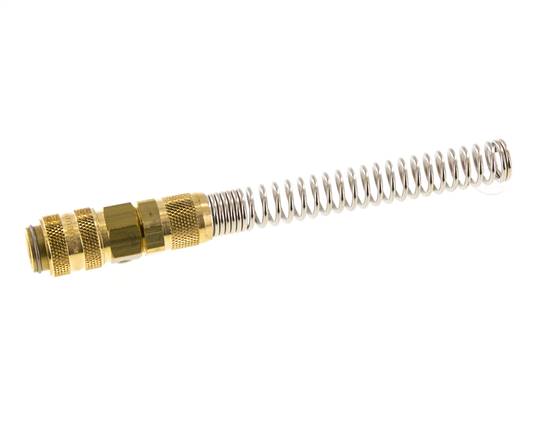 Messing DN 5 Luchtkoppeling Snelkoppeling 6x8 mm Push-On Buigbescherming Double Shut-Off