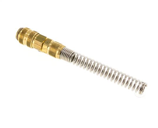 Messing DN 5 Luchtkoppeling Snelkoppeling 6x8 mm Push-On Buigbescherming Double Shut-Off