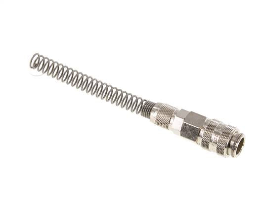 Vernikkeld Messing DN 5 Luchtkoppeling Snelkoppeling 4x6 mm Push-On Buigbescherming Double Shut-Off