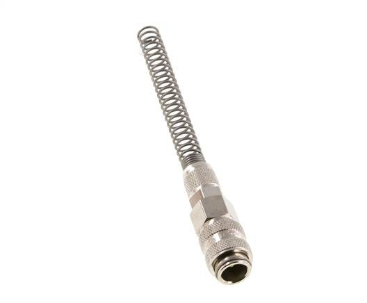 Vernikkeld Messing DN 5 Luchtkoppeling Snelkoppeling 4x6 mm Push-On Buigbescherming Double Shut-Off
