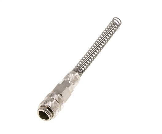 Vernikkeld Messing DN 5 Luchtkoppeling Snelkoppeling 4x6 mm Push-On Buigbescherming Double Shut-Off