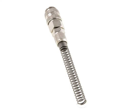 Vernikkeld Messing DN 5 Luchtkoppeling Snelkoppeling 4x6 mm Push-On Buigbescherming Double Shut-Off