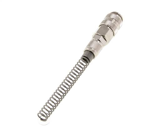 Vernikkeld Messing DN 5 Luchtkoppeling Snelkoppeling 4x6 mm Push-On Buigbescherming Double Shut-Off