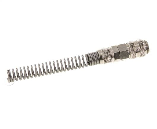 Vernikkeld Messing DN 5 Luchtkoppeling Snelkoppeling 6x8 mm Push-On Buigbescherming Double Shut-Off