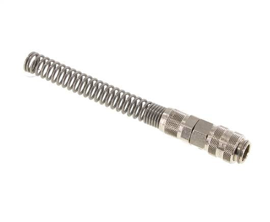 Vernikkeld Messing DN 5 Luchtkoppeling Snelkoppeling 6x8 mm Push-On Buigbescherming Double Shut-Off