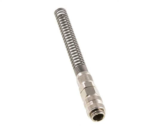 Vernikkeld Messing DN 5 Luchtkoppeling Snelkoppeling 6x8 mm Push-On Buigbescherming Double Shut-Off