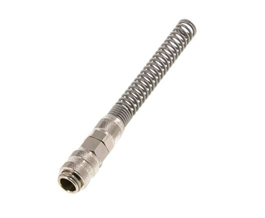 Vernikkeld Messing DN 5 Luchtkoppeling Snelkoppeling 6x8 mm Push-On Buigbescherming Double Shut-Off