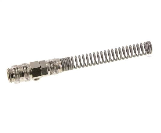 Vernikkeld Messing DN 5 Luchtkoppeling Snelkoppeling 6x8 mm Push-On Buigbescherming Double Shut-Off