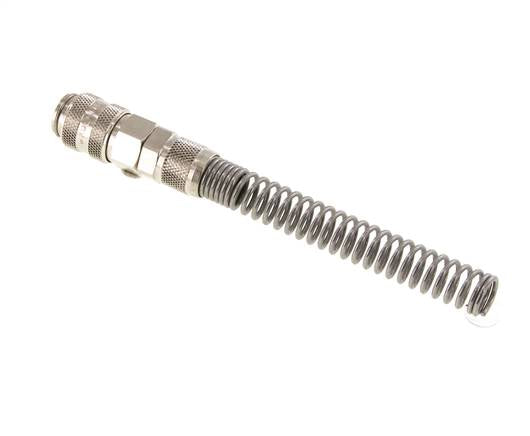 Vernikkeld Messing DN 5 Luchtkoppeling Snelkoppeling 6x8 mm Push-On Buigbescherming Double Shut-Off
