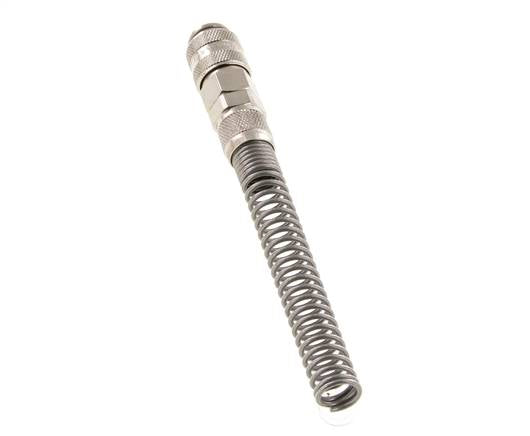 Vernikkeld Messing DN 5 Luchtkoppeling Snelkoppeling 6x8 mm Push-On Buigbescherming Double Shut-Off