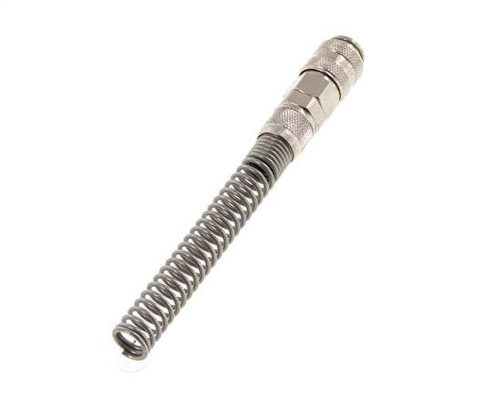 Vernikkeld Messing DN 5 Luchtkoppeling Snelkoppeling 6x8 mm Push-On Buigbescherming Double Shut-Off