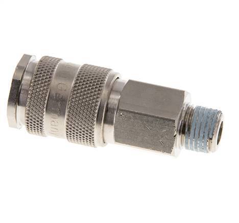 Nickel-plated Brass DN 5.5 (Orion) Air Coupling Socket R 1/4 inch Male