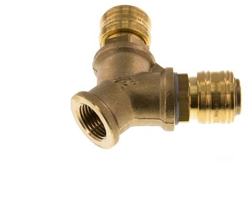 Messing DN 7.2 (Euro) Luchtkoppeling Snelkoppeling G 1/2 inch Binnendraad Wandmontage 2-weg