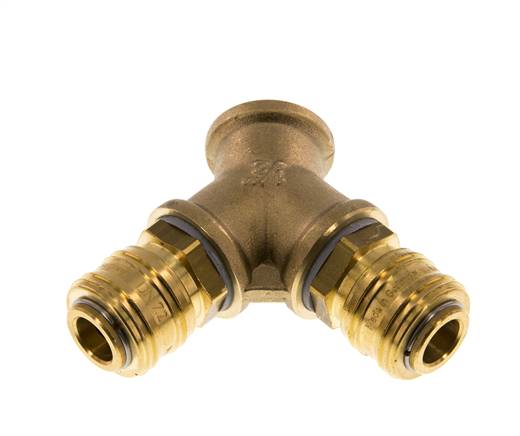 Messing DN 7.2 (Euro) Luchtkoppeling Snelkoppeling G 1/2 inch Binnendraad Wandmontage 2-weg