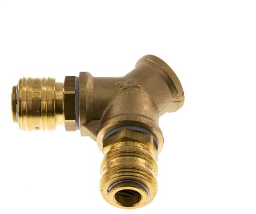 Messing DN 7.2 (Euro) Luchtkoppeling Snelkoppeling G 1/2 inch Binnendraad Wandmontage 2-weg