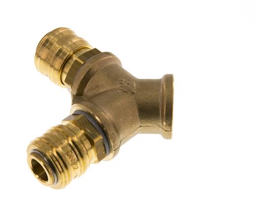 Messing DN 7.2 (Euro) Luchtkoppeling Snelkoppeling G 1/2 inch Binnendraad Wandmontage 2-weg