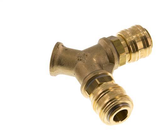 Messing DN 7.2 (Euro) Luchtkoppeling Snelkoppeling G 3/8 inch Binnendraad Wandmontage 2-weg
