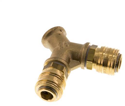 Messing DN 7.2 (Euro) Luchtkoppeling Snelkoppeling G 3/8 inch Binnendraad Wandmontage 2-weg