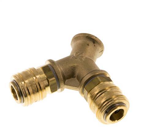 Messing DN 7.2 (Euro) Luchtkoppeling Snelkoppeling G 3/8 inch Binnendraad Wandmontage 2-weg