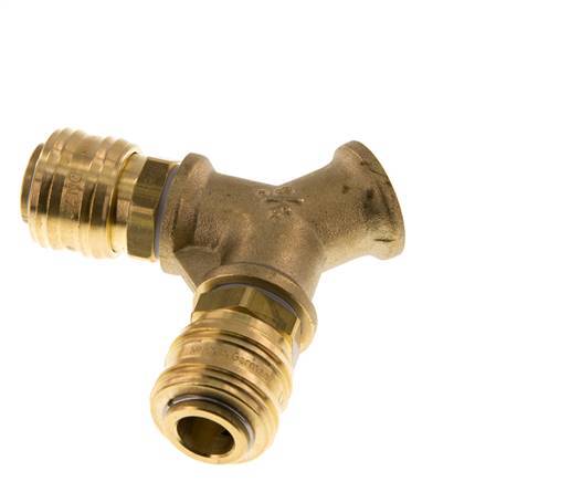 Messing DN 7.2 (Euro) Luchtkoppeling Snelkoppeling G 3/8 inch Binnendraad Wandmontage 2-weg
