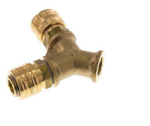 Messing DN 7.2 (Euro) Luchtkoppeling Snelkoppeling G 3/8 inch Binnendraad Wandmontage 2-weg