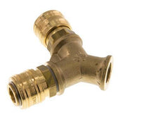 Messing DN 7.2 (Euro) Luchtkoppeling Snelkoppeling G 3/8 inch Binnendraad Wandmontage 2-weg