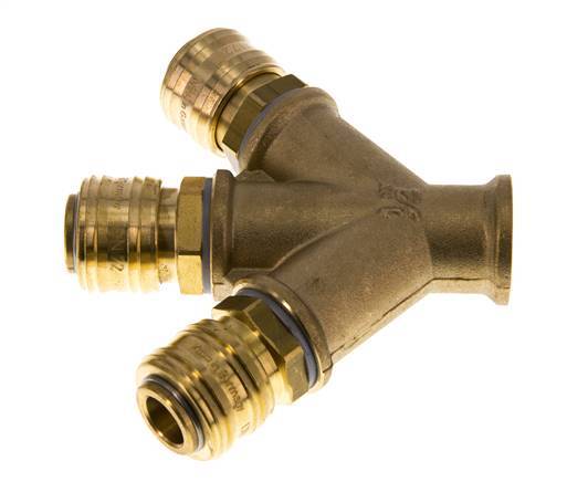 Brass DN 7.2 (Euro) Air Coupling Socket G 1/2 inch Female 3-way