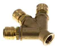 Brass DN 7.2 (Euro) Air Coupling Socket G 1/2 inch Female 3-way