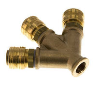 Messing DN 7.2 (Euro) Luchtkoppeling Snelkoppeling G 3/8 inch Binnendraad Wandmontage 3-weg